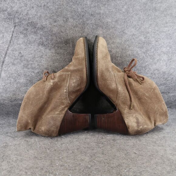 Clarks Shoes Womens 9.5 Indigo Chukka Heel Booties Classic Leather Lace Up Brown - Picture 9 of 14